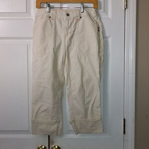 Liz Claiborne Audra cream color cropped pants  Sz 4